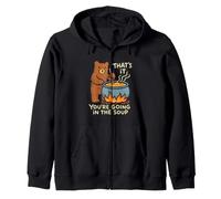 That's It You're Going In The Soup Cute Animal Humor Zip Hoodie