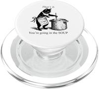 That's It You're Going in The Soup Funny Black Cat Meme PopSockets PopGrip for MagSafe