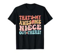 That's My Awesome Niece Out There Football Rugby Groovy Aunt T-Shirt