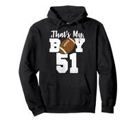 That's My Boy Football Number #51 Leopard 51 Numbered Pullover Hoodie