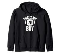 That's My Boy Football Number #70 Zip Hoodie