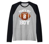 Thats My Boy Number 2 Biggest Fan Football Dad Mom Woman Raglan Baseball Tee