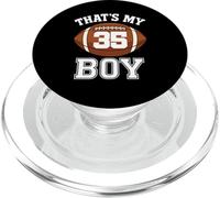 Thats My Boy Number 35 Biggest Fan Football Mom Funny Woman PopSockets PopGrip for MagSafe