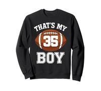 Thats My Boy Number 35 Biggest Fan Football Mom Funny Woman Sweatshirt