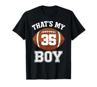 Thats My Boy Number 35 Biggest Fan Football Mom Funny Woman T-Shirt