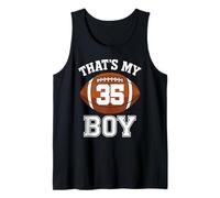 Thats My Boy Number 35 Biggest Fan Football Mom Funny Woman Tank Top