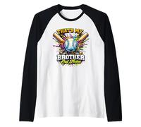 That's My Brother Out There Baseball Ice Cream Crossed Bats Raglan Baseball Tee