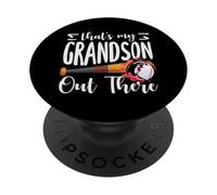 Thats My Grandson Out There Baseball Fire Bat PopSockets Adhesive PopGrip