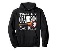 Thats My Grandson Out There Baseball Fire Bat Pullover Hoodie