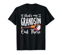 Thats My Grandson Out There Baseball Fire Bat T-Shirt