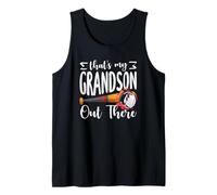 Thats My Grandson Out There Baseball Fire Bat Tank Top