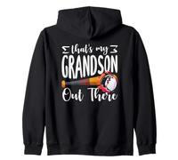 Thats My Grandson Out There Baseball Fire Bat Zip Hoodie