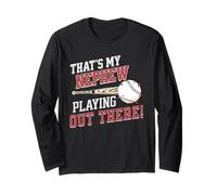 That's My Nephew Out There, Cute Baseball Aunt Uncle Long Sleeve T-Shirt