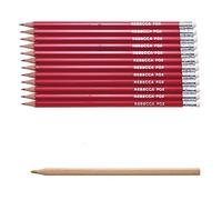 That's My Pencil 12 HB Pencils + 1 Rainbow Pencil - All embossed with Name, Hexagonal Pencils Made in Germany and Printed in the UK (CRIMSON RED)
