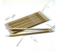 That's My Pencil 12 Personalised Hexagonal Graphite Pencils - Embossed with Name, German Made Pencils and Printed in the UK (Metallic Gold)