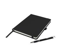 That's My Pencil A5 Notebook/Journal with Matching Pens, Lined Pages, Ribbon, sustainably sourced paper (Jet Black)