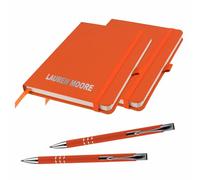 That's My Pencil A6 x 2 Notebooks/Note Pad- Personalised/Printed with Name with a matching pens (Orange)