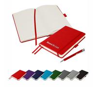 That's My Pencil Brand Luxury Italian Style A5 Notebook/Journal Stitched Cover personalised/printed with name inc Matching Pen (Red)