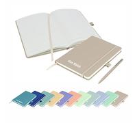 That's My Pencil Pastel Shades A5 Notebooks Personalised with name/Note Pad- Printed with Name with a matching pens (Pastel Mushroom)