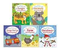 That's not my Activity Book Collection 5 Books Set by Rosie Dickins (Jungle, Animals, Things that go, Farm & Christmas)