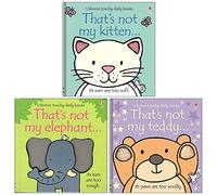 Thats Not My Touchy Feely Series Collection 3 Books Set By Fiona Watt (Kitten, Elephant, Teddy)