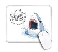 That's Not What Happened in The Book Non-Slip Mouse Pad with Stitched Edge, Funny Shark Mousepad for Book Lovers, Bookworm Gift for Librarian, Bookish Gift for Reader College Students