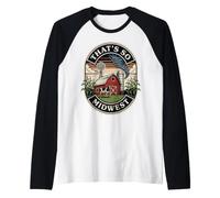 That's So Midwest Funny Farm Tornado Graphic Raglan Baseball Tee