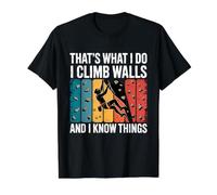That's What I Do Climb Walls and Know Things Bouldering Value Graphic T-Shirt, Men, Black, S