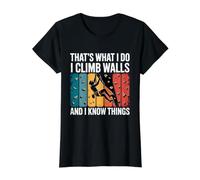 That's What I Do Climb Walls and Know Things Bouldering Value Graphic T-Shirt, Women, Black, S