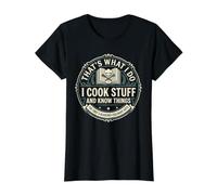That's What I Do I Cook Stuff and Know Things Chef Funny Value Graphic T-Shirt, Women, Black, XL