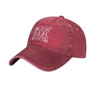 That's What I Do I Drink Beer and I Know Things Hat for Men Baseball Cap Graphic Hats, Red, One size
