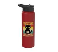 That's What I Do I Drink Coffee I Hate People Cat Stainless Steel Insulated Water Bottle