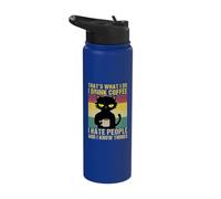 That's What I Do I Drink Coffee I Hate People Cat Stainless Steel Insulated Water Bottle