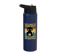 That's What I Do I Drink Coffee I Hate People Cat Stainless Steel Insulated Water Bottle