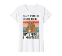 That's What I Do I Drink Coffee I Hate People I Know Things T-Shirt, Women, White, 3X-Large
