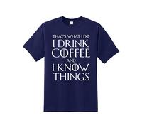 That's What I Do I Drink Coffee & I Know Things Men's T-Shirt | Crew Neck Unisex T-Shirt |Regular Fit 100% Cotton Quality Printed T-Shirt Top for UK Men/Women
