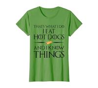 That's What I Do I Eat and Know Things - Hot Dogs T-Shirt, Women, Grass Green, XX-Large