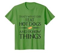 That's What I Do I Eat and Know Things - Hot Dogs T-Shirt, Youth, Grass Green, 4T