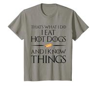 That's What I Do I Eat and Know Things - Hot Dogs T-Shirt, Youth, Slate Grey, 2T