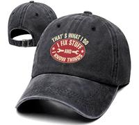 That's What I Do I Fix Stuff and I Know Things Funny Retro Washed Cotton Baseball Cap, Adjustable Lightweight and Breathable Outdoor Sun Hat, for Birthday Father's Day Men Dad Grandpa Husband Gifts
