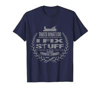 That's What I Do I Fix Stuff and I Know Things Funny Saying T-Shirt, Men, Navy Blue, Medium