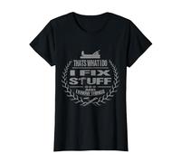 That's What I Do I Fix Stuff and I Know Things Funny Saying T-Shirt, Women, Black, 3X-Large