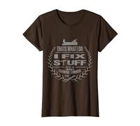 That's What I Do I Fix Stuff and I Know Things Funny Saying T-Shirt, Women, Brown, 3X-Large