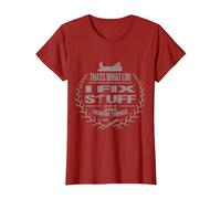 That's What I Do I Fix Stuff and I Know Things Funny Saying T-Shirt, Women, Cranberry Red, Medium