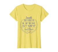 That's What I Do I Fix Stuff and I Know Things Funny Saying T-Shirt, Women, Lemon Yellow, Medium
