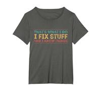 Thats What I Do I Fix Stuff and I Know Things - Vintage T-Shirt, Women's Plus, Asphalt Grey, 2X