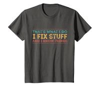 Thats What I Do I Fix Stuff and I Know Things - Vintage T-Shirt, Youth, Asphalt Grey, Large
