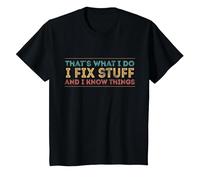 Thats What I Do I Fix Stuff and I Know Things - Vintage T-Shirt, Youth, Black, Medium