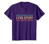Thats What I Do I Fix Stuff and I Know Things - Vintage T-Shirt, Youth, Purple, 2T