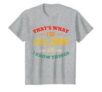 That's What I Do I Fix Stuff and Know Things Fathers Day T-Shirt, Youth, Heather Grey, 4T